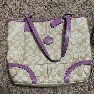 Lavender and Beige Coach Bag